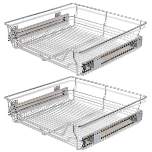 Pull-Out Wire Baskets 2 pcs Silver 600 mm Pull-Out Wire Baskets 2 pcs Silver 600 mm