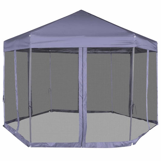 Hexagonal Pop-Up Marquee with 6 Sidewalls Dark Blue 3.6x3.1 m Hexagonal Pop-Up Marquee with 6 Sidewalls Dark Blue 3.6x3.1 m