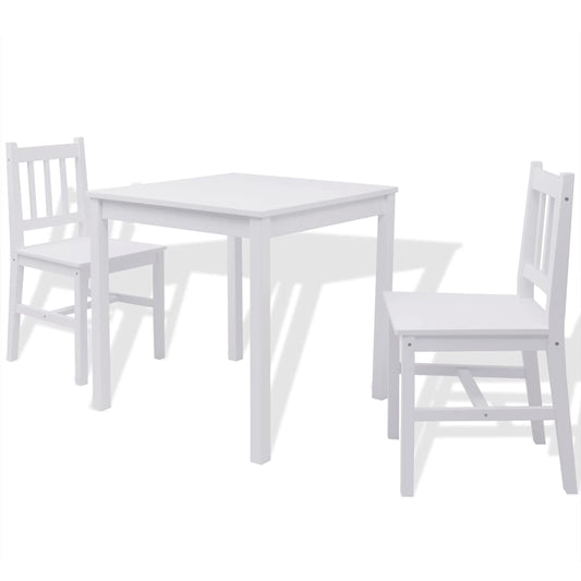 242955 vidaXL Three Piece Dining Set Pinewood White 242955 vidaXL Three Piece Dining Set Pinewood White