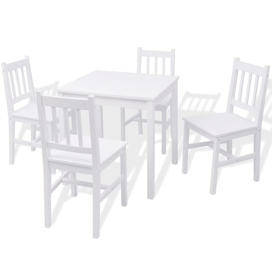 Five Piece Dining Set Pinewood White Five Piece Dining Set Pinewood White