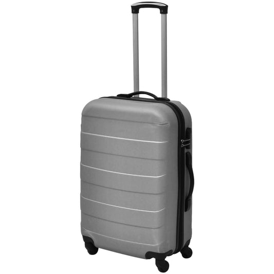 Three Piece Hardcase Trolley Set Silver 45.5/55/66 cm Three Piece Hardcase Trolley Set Silver 45.5/55/66 cm
