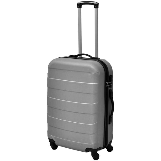 Three Piece Hardcase Trolley Set Silver 45,5/55/66 cm Three Piece Hardcase Trolley Set Silver 45,5/55/66 cm