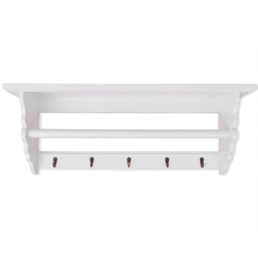 Coat Rack MDF White Baroque Style Coat Rack MDF White Baroque Style