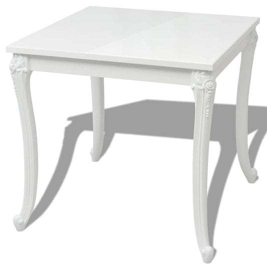 243382 vidaXL Dining Table 80x80x76 cm High Gloss White 243382 vidaXL Dining Table 80x80x76 cm High Gloss White