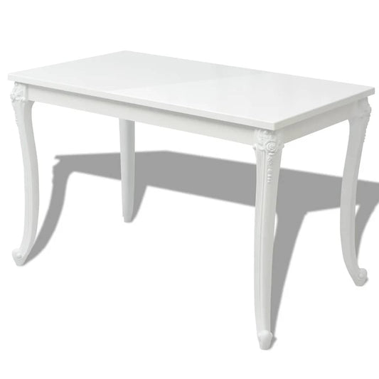 243383 vidaXL Dining Table 116x66x76 cm High Gloss White 243383 vidaXL Dining Table 116x66x76 cm High Gloss White