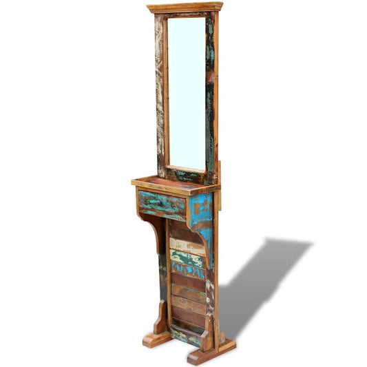 243330 vidaXL Hall Mirror Solid Reclaimed Wood 47x23x180 cm 243330 vidaXL Hall Mirror Solid Reclaimed Wood 47x23x180 cm