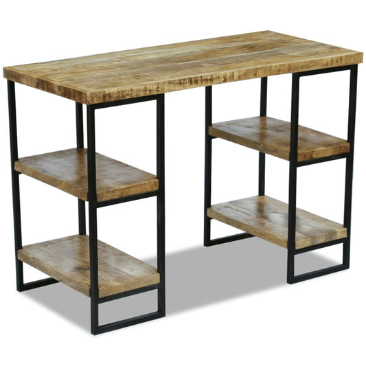 Office Desk | Natural wood and black | Solid mango wood and steel Office Desk | Natural wood and black | Solid mango wood and steel