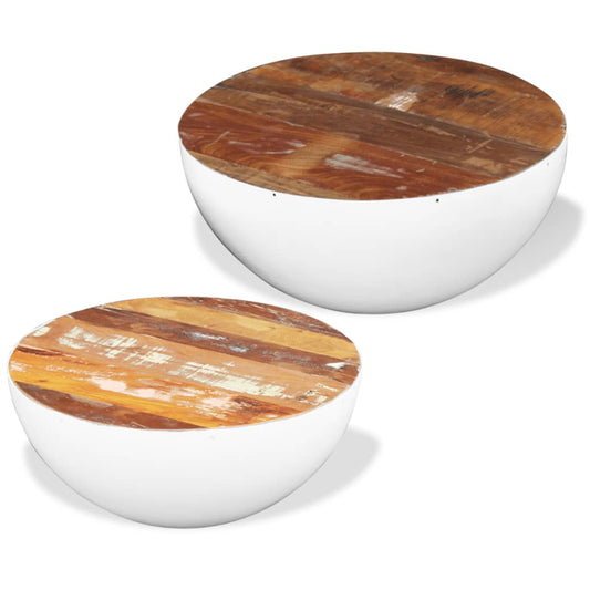 Two Piece Bowl Shaped Coffee Table Set Solid Reclaimed Wood Two Piece Bowl Shaped Coffee Table Set Solid Reclaimed Wood