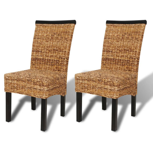 Dining Chairs 2 pcs Abaca and Solid Mango Wood Dining Chairs 2 pcs Abaca and Solid Mango Wood