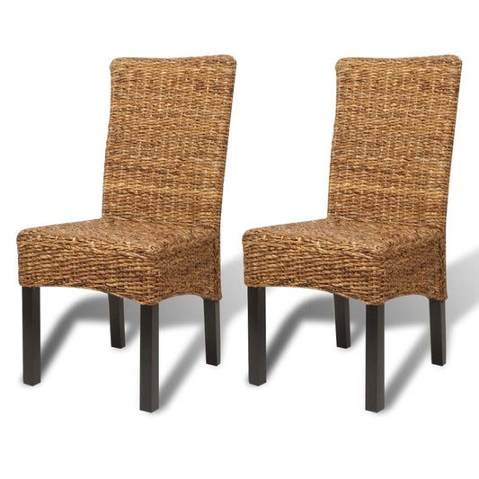 Dining Chairs 2 pcs Abaca and Solid Mango Wood Dining Chairs 2 pcs Abaca and Solid Mango Wood