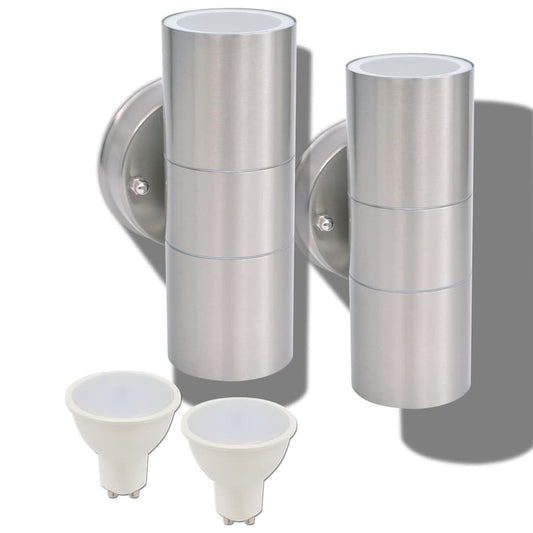 Outdoor LED Wall Lights 2 pcs Stainless Steel Up/Downwards Outdoor LED Wall Lights 2 pcs Stainless Steel Up/Downwards