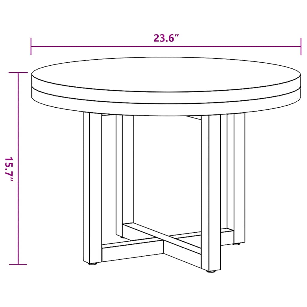 243466 vidaXL Coffee Table Teak Resin 60 cm
