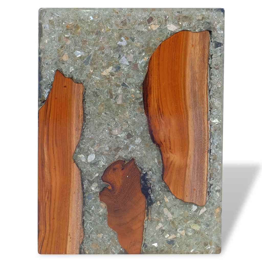 243468 vidaXL Stool Solid Teak Wood and Resin