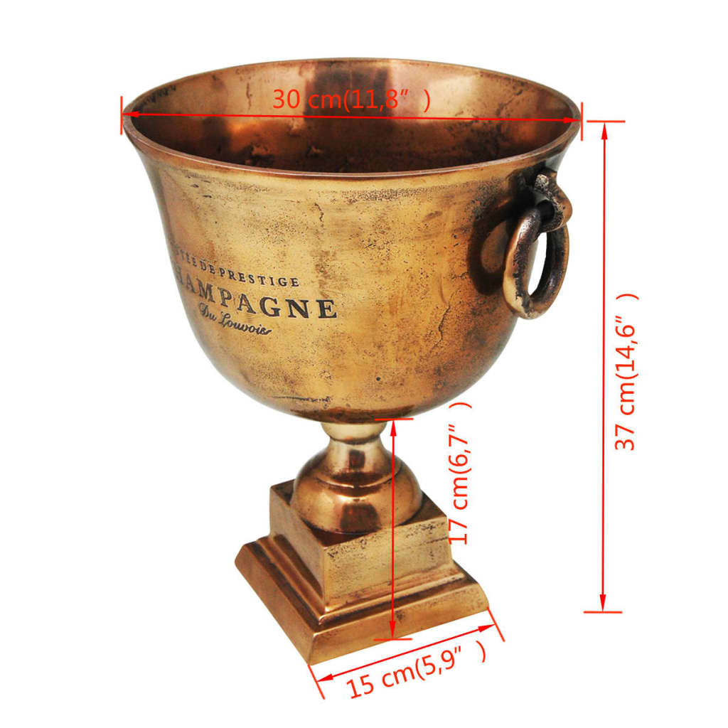 243498 vidaXL Trophy Cup Champagne Cooler Copper Brown