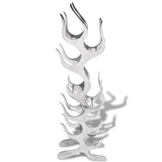 Wine Rack Flame Shape Aluminium Silver 9 Bottles Wine Rack Flame Shape Aluminium Silver 9 Bottles