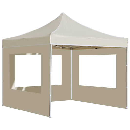 Professional Folding Party Tent with Walls Aluminium 3x3 m Cream Professional Folding Party Tent with Walls Aluminium 3x3 m Cream