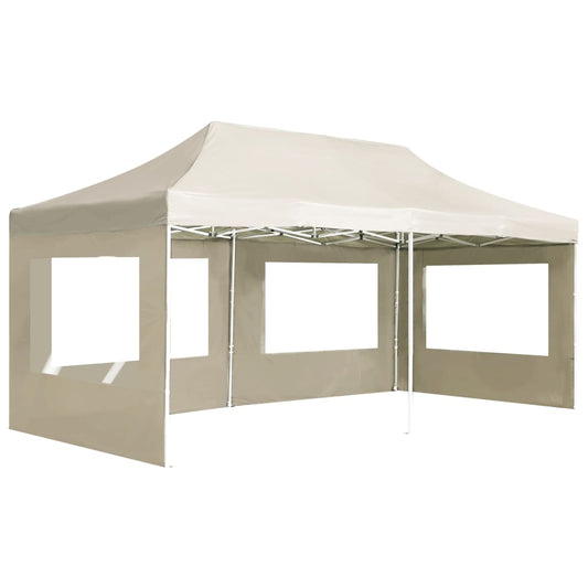 Professional Folding Party Tent with Walls Aluminium 6x3 m Cream Professional Folding Party Tent with Walls Aluminium 6x3 m Cream