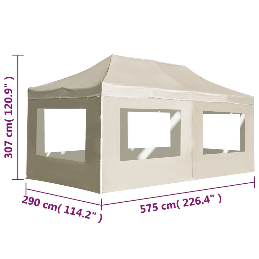 Professional Folding Party Tent with Walls Aluminium 6x3m Cream