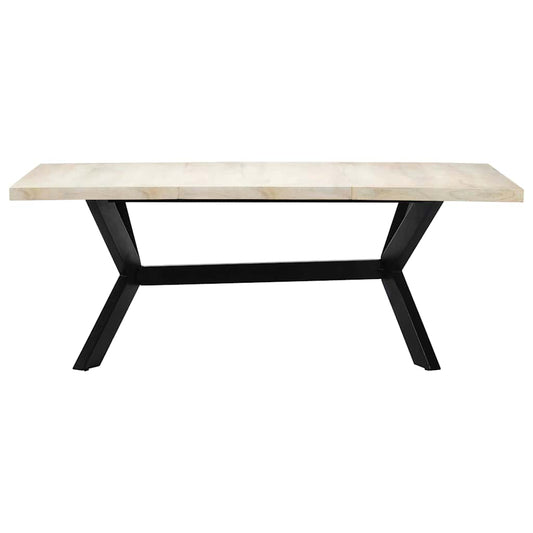 247428 vidaXL Dining Table White 200x100x75 cm Solid Mango Wood 247428 vidaXL Dining Table White 200x100x75 cm Solid Mango Wood
