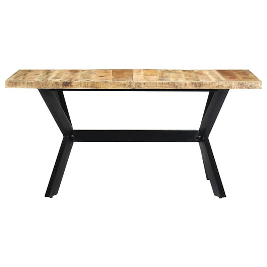 247433 vidaXL Dining Table 160x80x75 cm Solid Rough Mango Wood 247433 vidaXL Dining Table 160x80x75 cm Solid Rough Mango Wood
