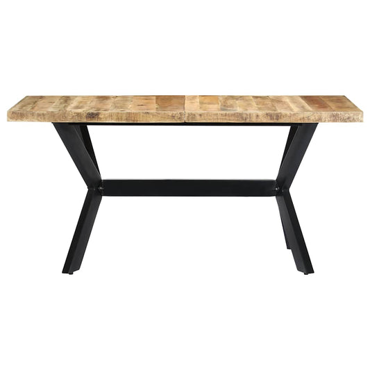 247437 vidaXL Dining Table 140x70x75 cm Solid Rough Mango Wood 247437 vidaXL Dining Table 140x70x75 cm Solid Rough Mango Wood