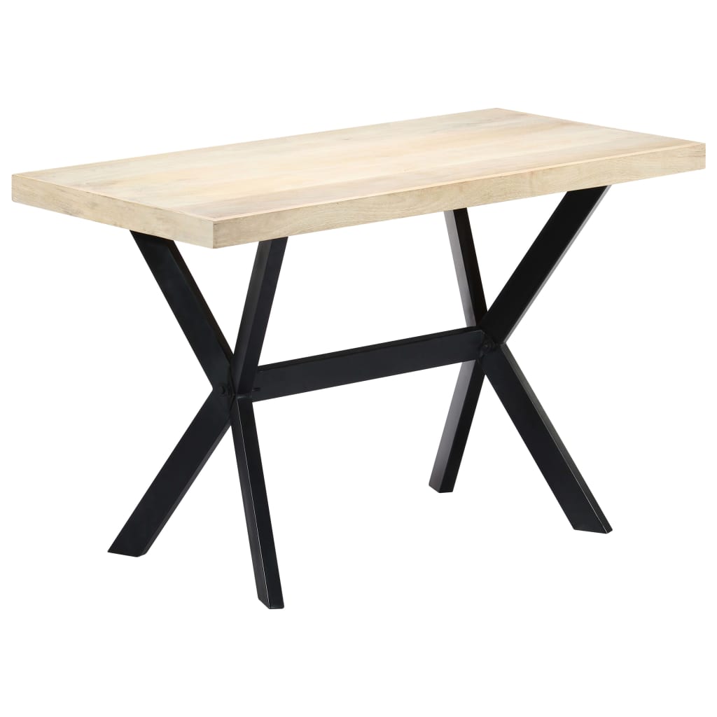 247442 vidaXL Dining Table White 120x60x75 cm Solid Mango Wood