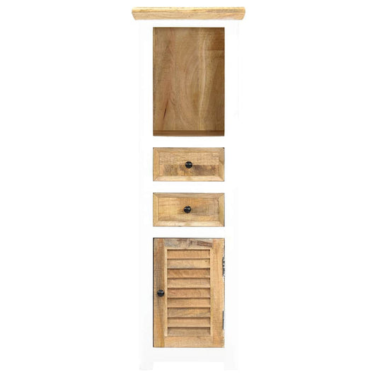 Highboard White and Brown 40x30x128 cm Solid Rough Mango Wood Highboard White and Brown 40x30x128 cm Solid Rough Mango Wood