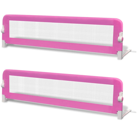 Toddler Safety Bed Rail 2 pcs Pink 150x42 cm Toddler Safety Bed Rail 2 pcs Pink 150x42 cm