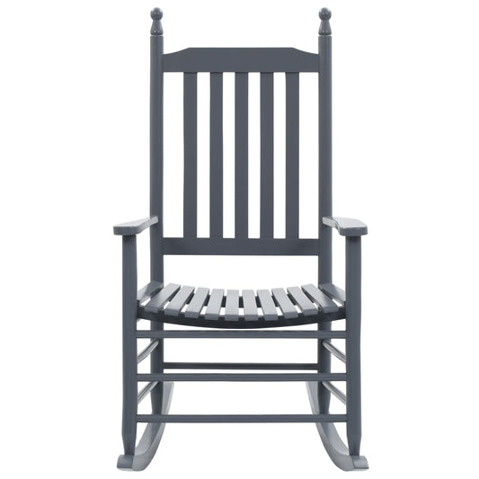 Rocking Chair with Curved Seat Grey Poplar Wood Rocking Chair with Curved Seat Grey Poplar Wood