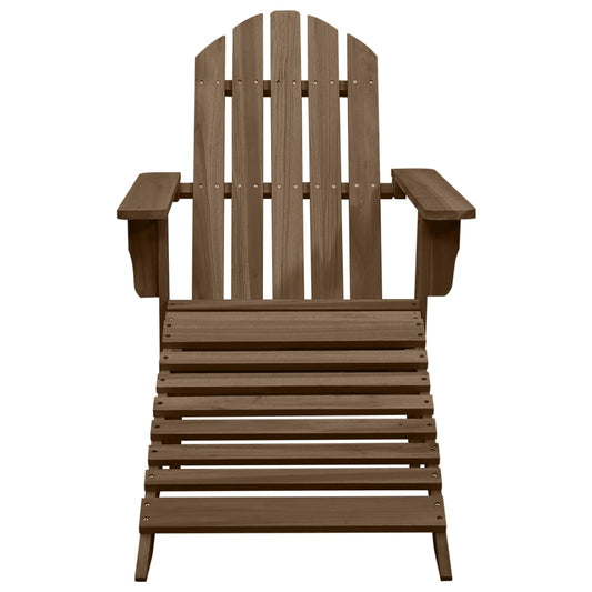 Garden Chair with Ottoman Wood Brown Garden Chair with Ottoman Wood Brown