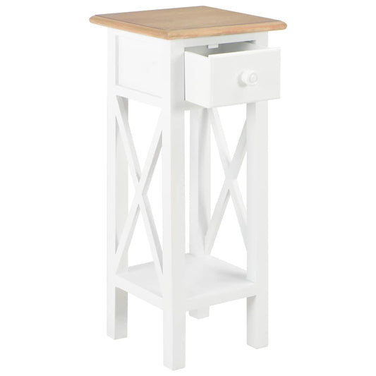 280057 vidaXL Side Table White 27x27x65,5 cm Wood 280057 vidaXL Side Table White 27x27x65,5 cm Wood