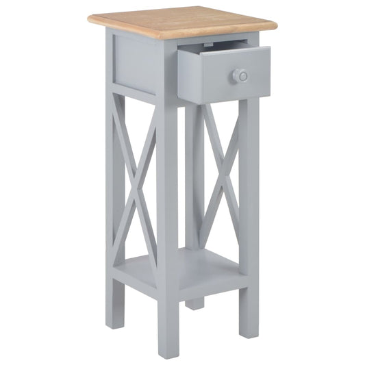 280058 vidaXL Side Table Grey 27x27x65,5 cm Wood 280058 vidaXL Side Table Grey 27x27x65,5 cm Wood
