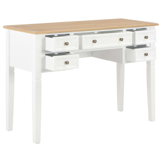 Writing Desk White 109.5x45x77.5 cm Wood Writing Desk White 109.5x45x77.5 cm Wood