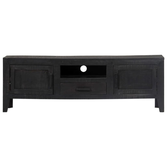 TV Cabinet Black 118x30x40 cm Solid Mango Wood TV Cabinet Black 118x30x40 cm Solid Mango Wood