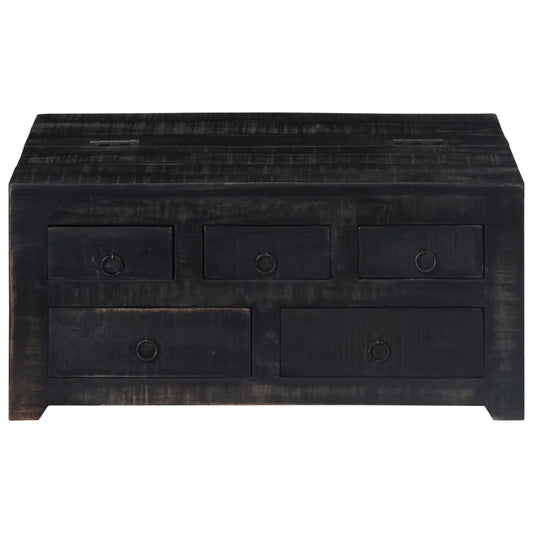 Coffee Table Black 65x65x30 cm Solid Mango Wood Coffee Table Black 65x65x30 cm Solid Mango Wood