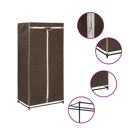 Wardrobe | Brown | Iron frame with fabric cover | Medium | Wardrobe Wardrobe | Brown | Iron frame with fabric cover | Medium | Wardrobe