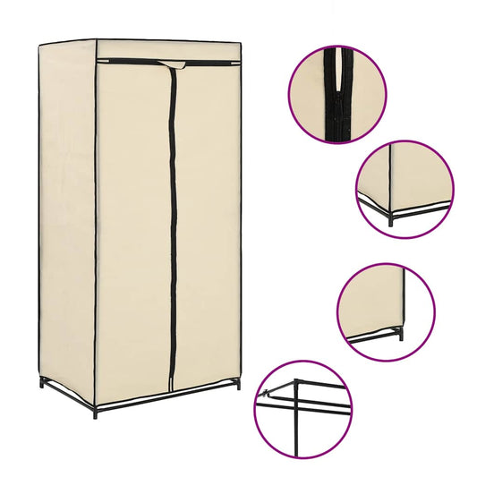 Wardrobes 2 pcs Cream 75x50x160 cm Wardrobes 2 pcs Cream 75x50x160 cm
