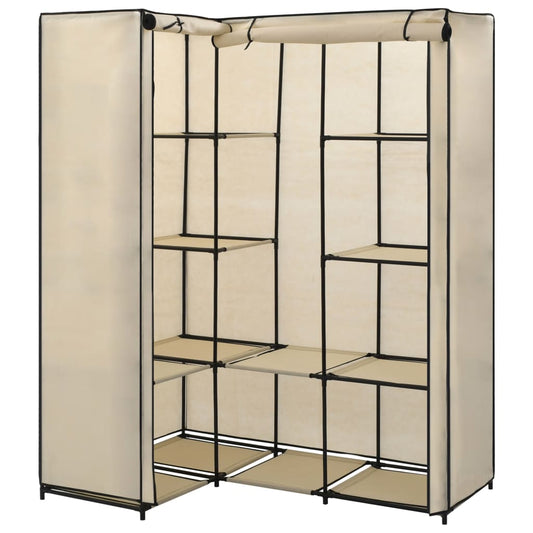 Corner Wardrobe Cream 130x87x169 cm Corner Wardrobe Cream 130x87x169 cm