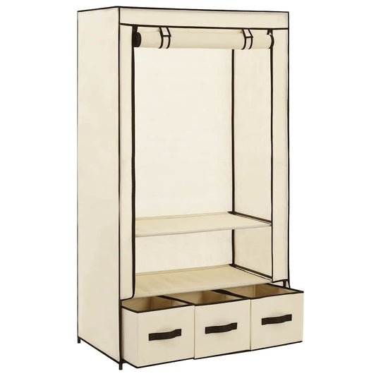 Wardrobe | Cream | Non-woven fabric, Iron | 87 x 49 x 159 cm Wardrobe | Cream | Non-woven fabric, Iron | 87 x 49 x 159 cm