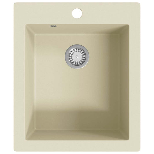 144850 vidaXL Granite Kitchen Sink Single Basin Beige 144850 vidaXL Granite Kitchen Sink Single Basin Beige