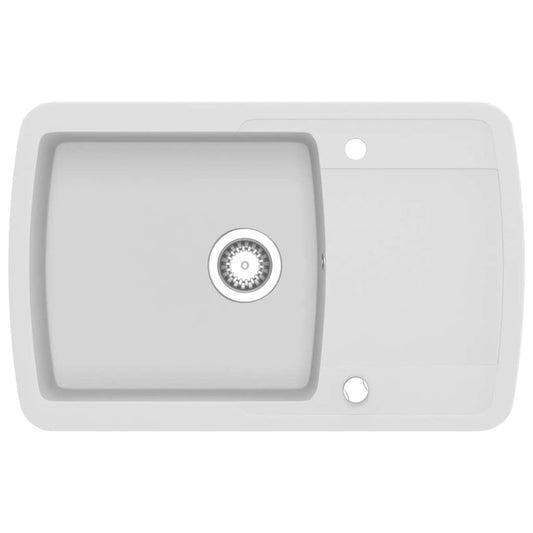 144853 vidaXL Granite Kitchen Sink Single Basin White 144853 vidaXL Granite Kitchen Sink Single Basin White
