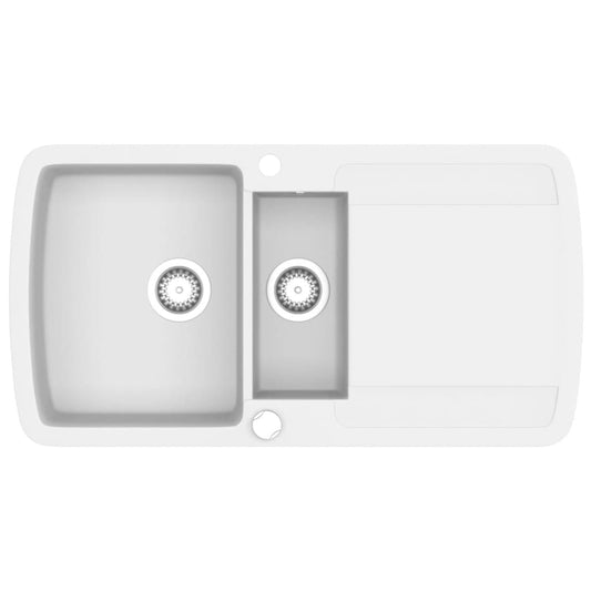 Granite Kitchen Sink Double Basins White Granite Kitchen Sink Double Basins White