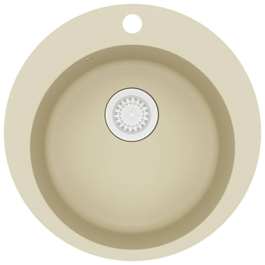 Granite Kitchen Sink Single Basin Round Beige Granite Kitchen Sink Single Basin Round Beige