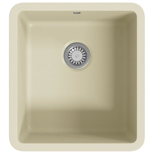 144868 vidaXL Granite Kitchen Sink Single Basin Beige 144868 vidaXL Granite Kitchen Sink Single Basin Beige