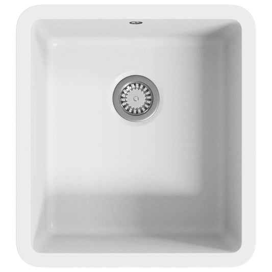 144869 vidaXL Granite Kitchen Sink Single Basin White 144869 vidaXL Granite Kitchen Sink Single Basin White
