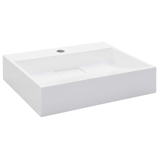 Wash Basin 50x38x13 cm Mineral Cast/Marble Cast White Wash Basin 50x38x13 cm Mineral Cast/Marble Cast White