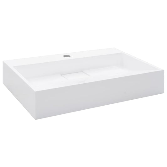 Wash Basin 60x38x11 cm Mineral Cast/Marble Cast White Wash Basin 60x38x11 cm Mineral Cast/Marble Cast White