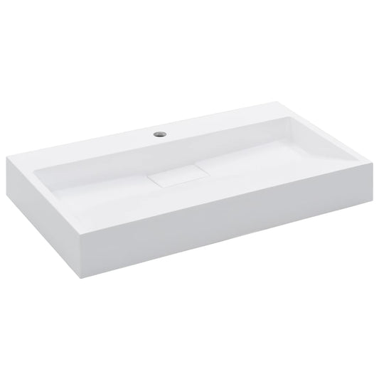 Wash Basin 80x46x11 cm Mineral Cast/Marble Cast White Wash Basin 80x46x11 cm Mineral Cast/Marble Cast White