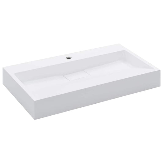 144065 vidaXL Wash Basin 80x46x11 cm Mineral Cast/Marble Cast White 144065 vidaXL Wash Basin 80x46x11 cm Mineral Cast/Marble Cast White