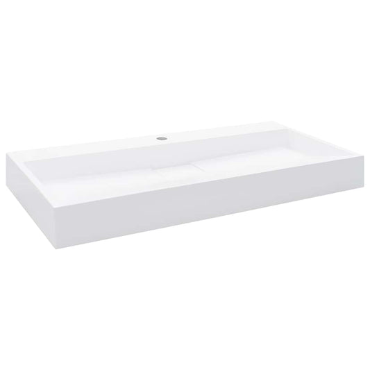144066 vidaXL Wash Basin 100x46x11 cm Mineral Cast/Marble Cast White 144066 vidaXL Wash Basin 100x46x11 cm Mineral Cast/Marble Cast White